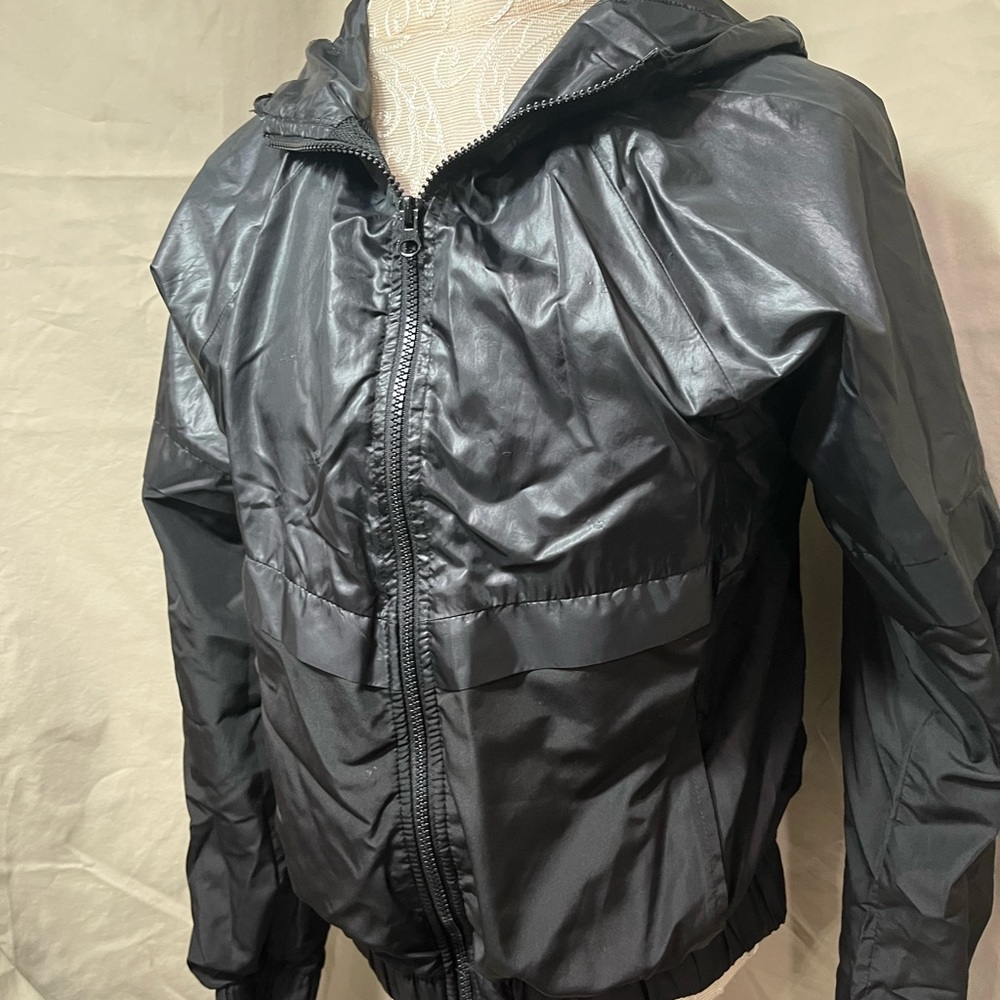 Forever 21 Black Windbreaker Jacket with Hood